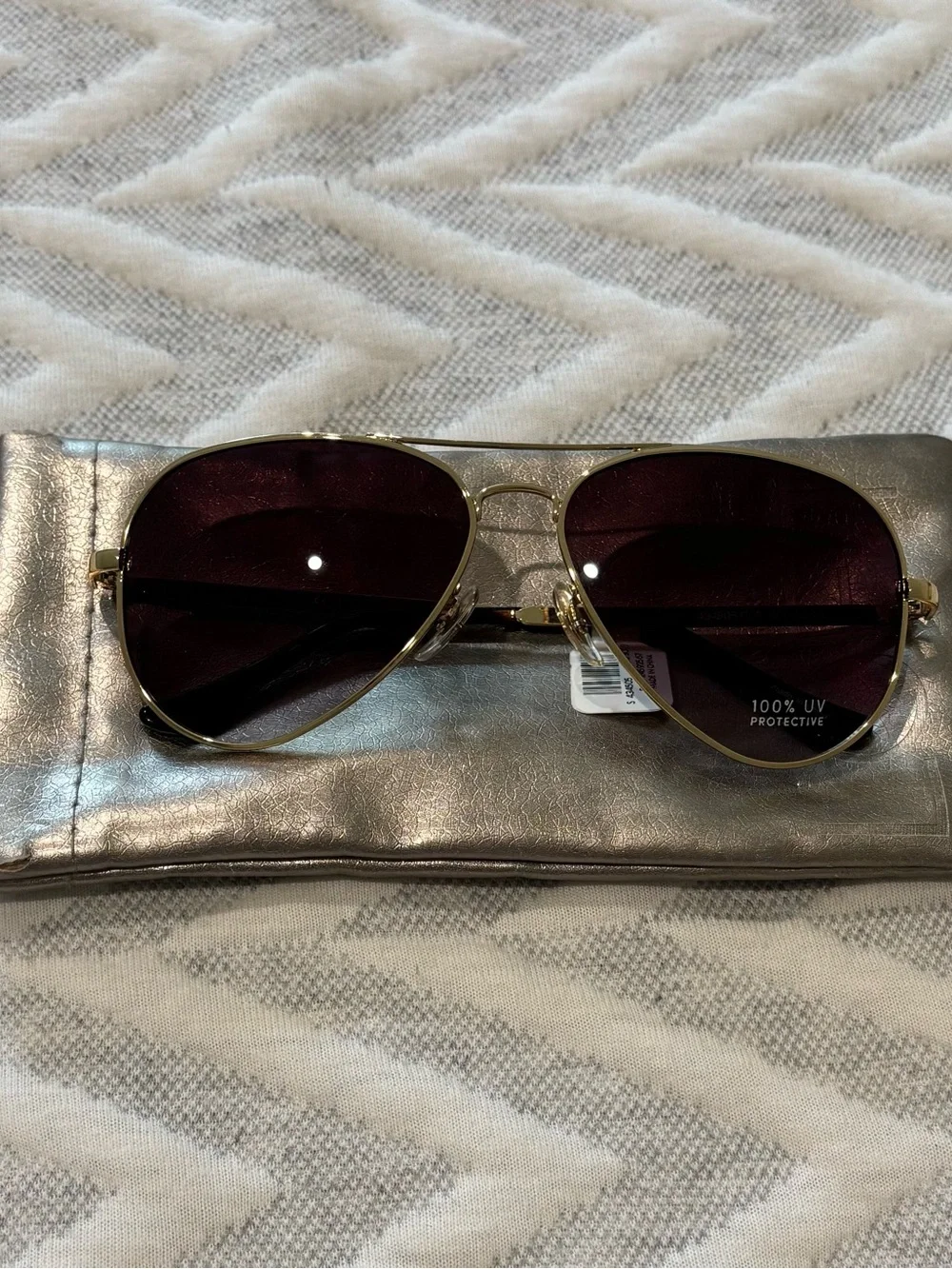 Ann Taylor Gold Frame Aviator Sunglasses NWT